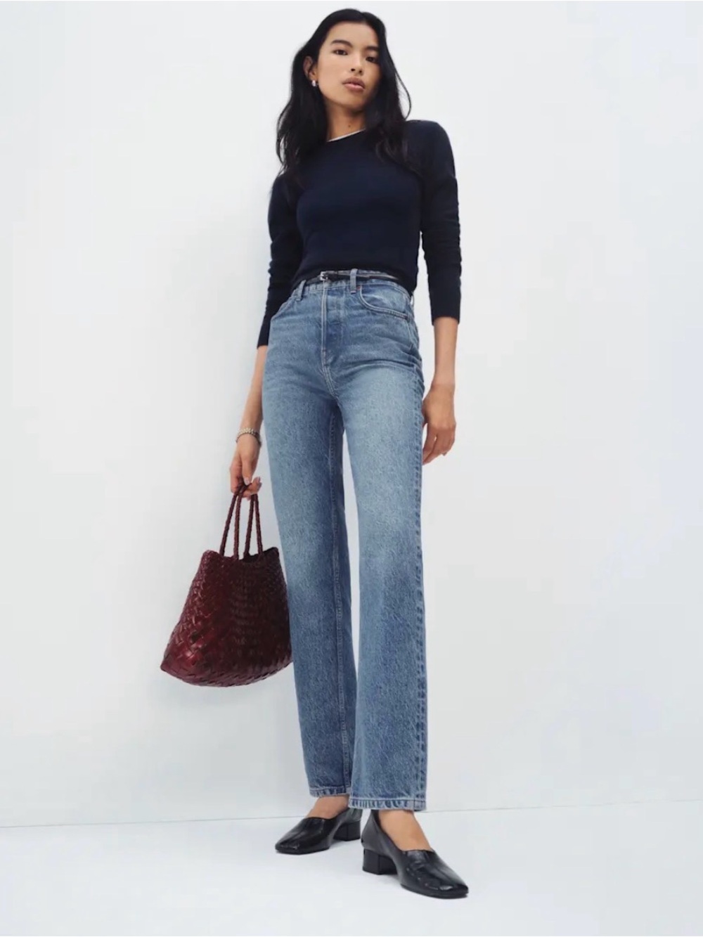 Reformation Cynthia High Rise Straight Jeans Blue - Size 24